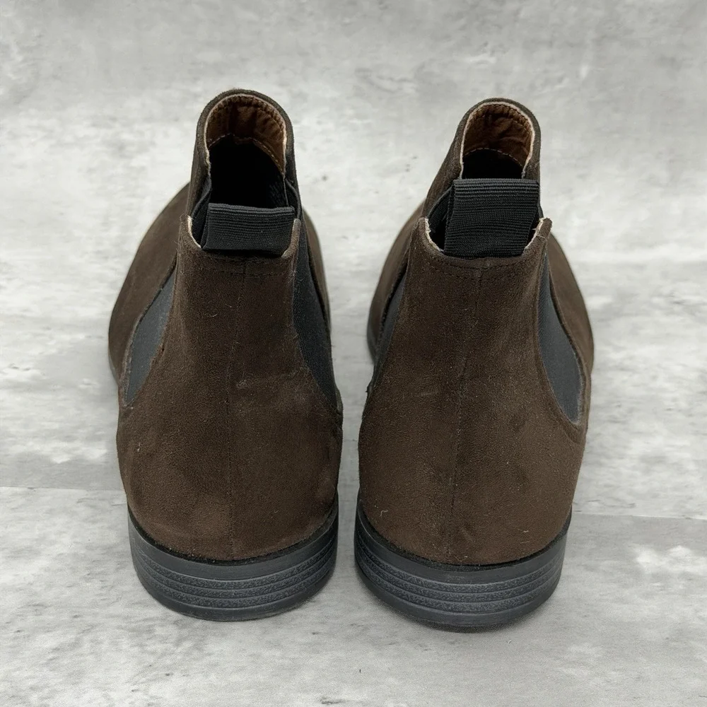 H&M Dark Brown Real Suede Ankle Chelsea Boots Men's size 11.5